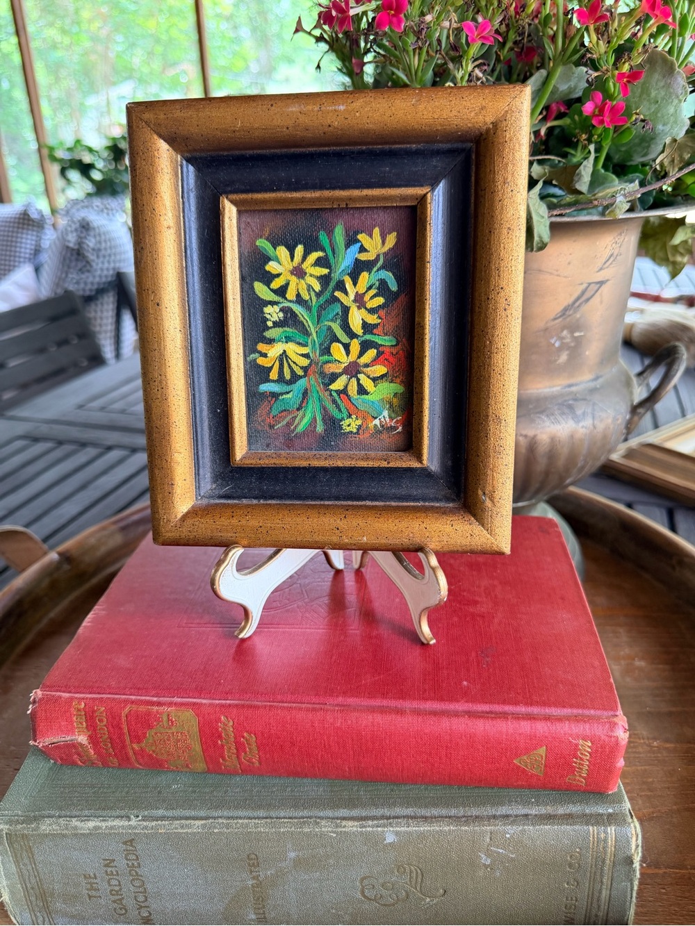 Vintage Original Oil Painting of Yellow Flowers | Signed 1977